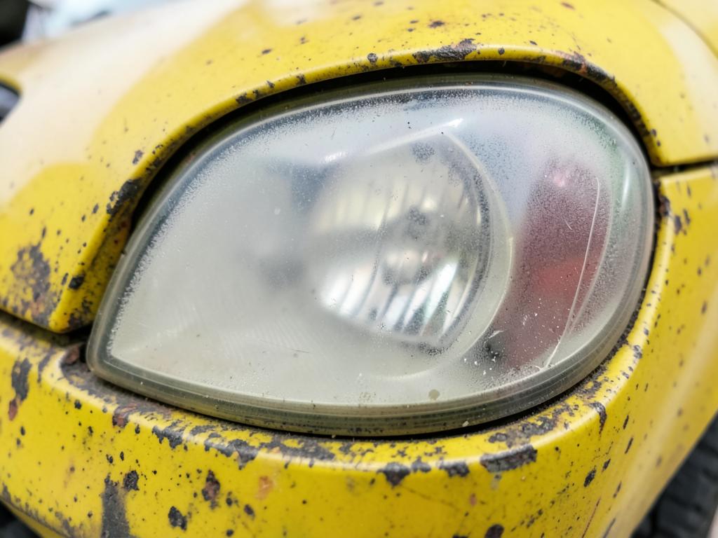 Nufiltravęs žibintas prieš poliravimą